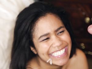 Interracial Facial For A Well Fucked Black Cutie