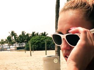 Beach Babe In A Red Swimsuit Is Down To Pound
