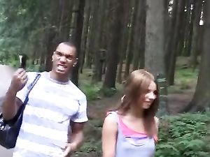 Slutty Euro Amateur Double Teamed In The Woods