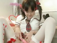 Cute Asian Schoolgirl Joyfully Vibrates Her Pussy ...